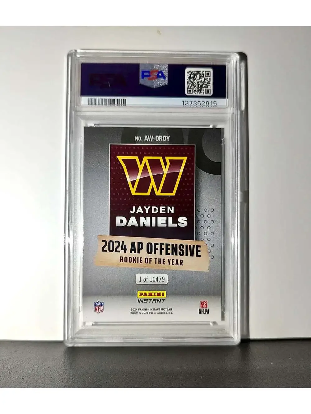 Jayden Daniels 2024 Panini NFL AP Offensive Rookie of the Year Commanders PSA 10